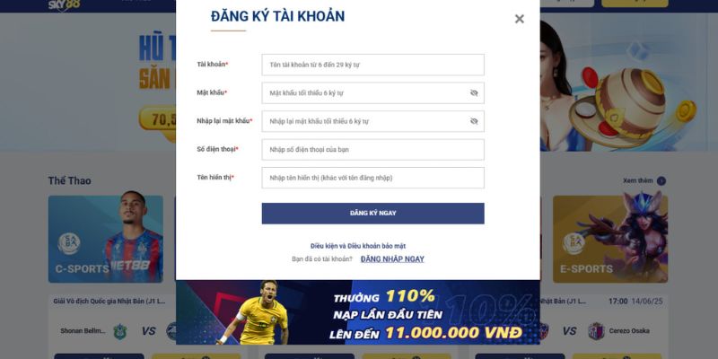 Lưu ý khi đăng ký tài khoản tại SKY88.